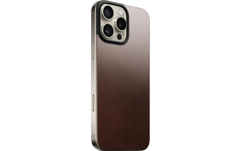 Nomad Coque arrière Magnetic Leather iPhone 16 Pro Max Rouille