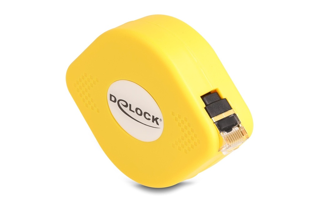 Delock Câble patch Câble rétractable Cat 6A, STP, 1.5 m, Jaune; Noir