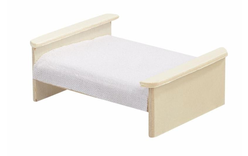 HobbyFun Mini-meubles Lit 9 x 7 x 3.5 cm, naturel