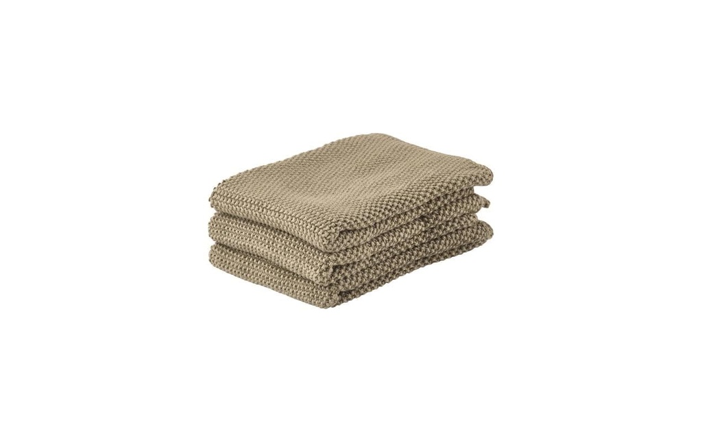 Zone Denmark Torchon à vaisselle Lot de 3, kaki 27 x 27 cm