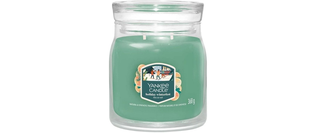 Yankee Candle Signature Bougie parfumée Fêtes de Noël Pot moyen