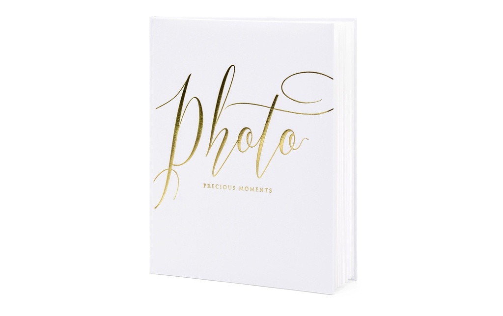 Partydeco Album photo Precious moments 20 x 24.5 cm, blanc/or