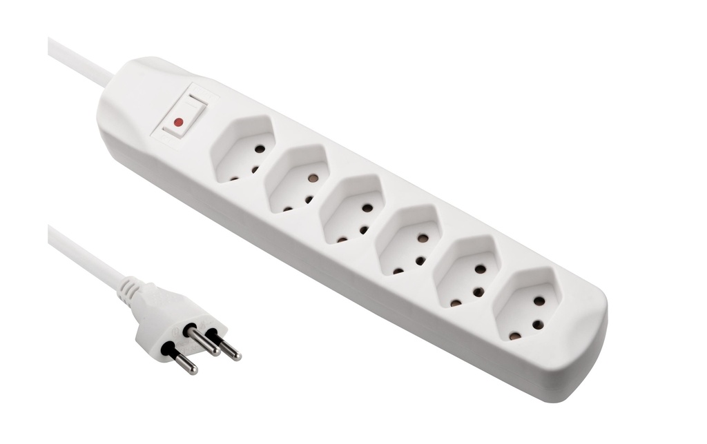 FURBER.power Bloc multiprises 6x T13 avec interrupteur, blanc