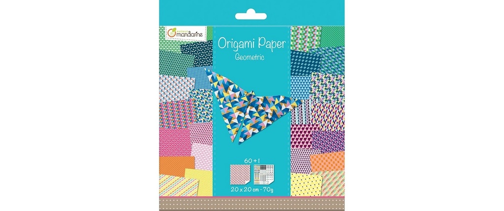AVENUE MANDARINE Papier origami géometrique (60 pces)
