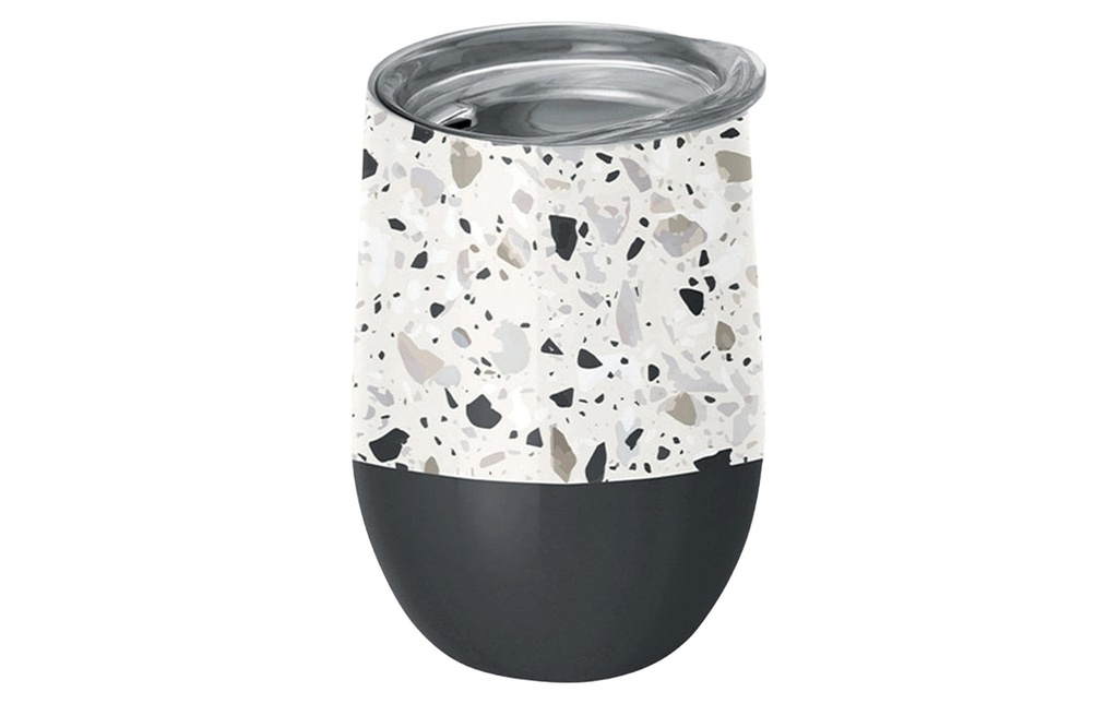 BioLoco Gobelet isotherme Office-Terrazzo 420 ml, Gris foncé
