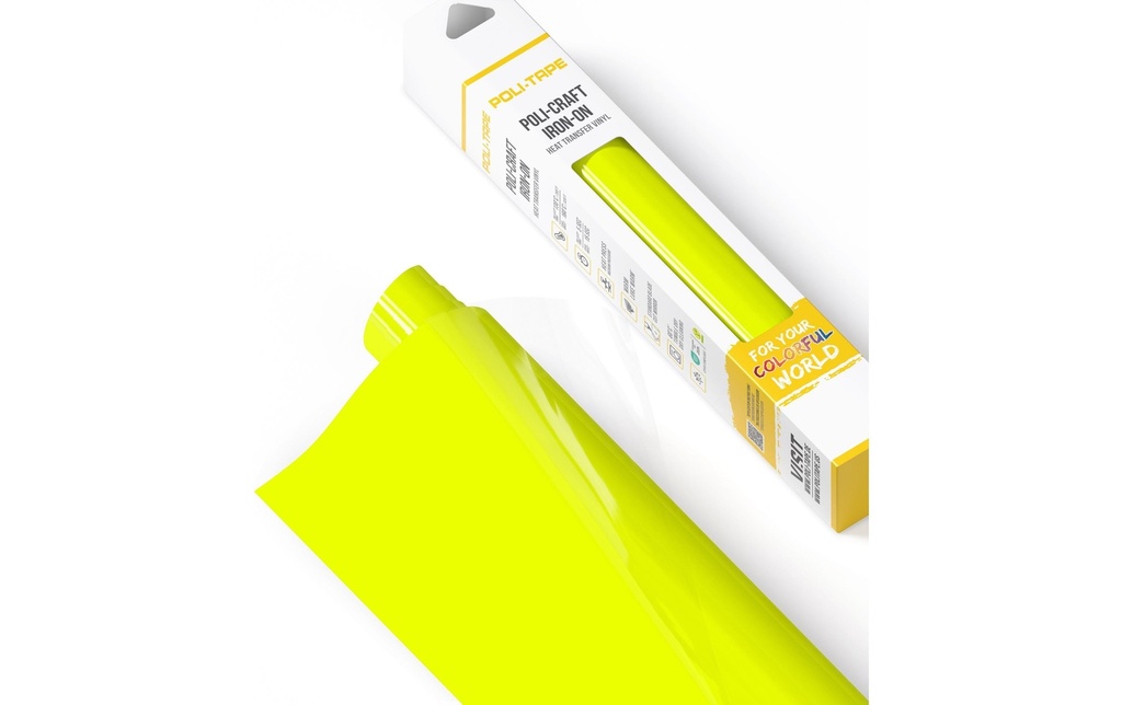 Poli-Tape Film thermocollant Poli-Flex turbo, 30.5 x 122 cm, jaune fluo