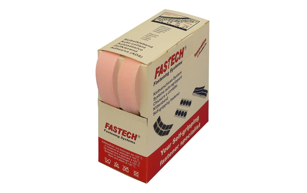 FASTECH Boîte de bande auto-agrippante Rose