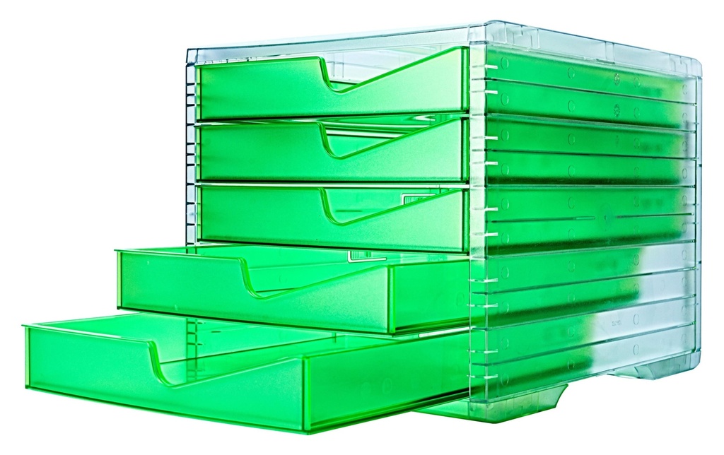 Styro Boîte à tiroirs Swingbox NEONline Vert, 5 tiroirs