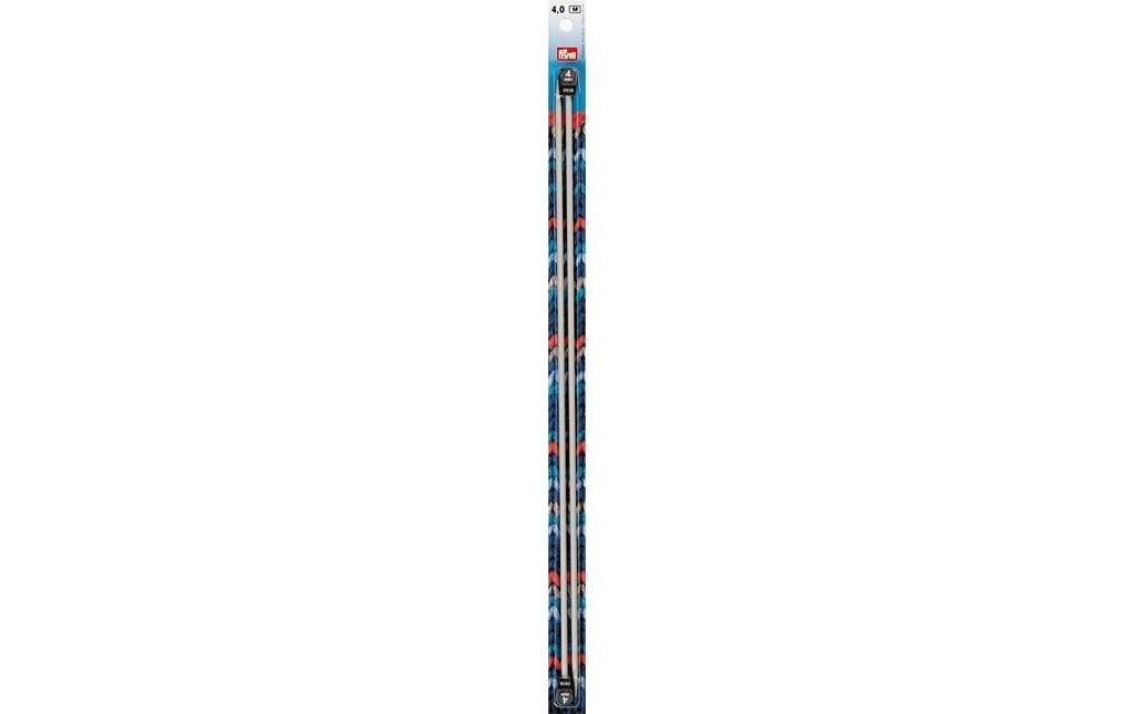 Prym Aiguilles à tricoter Alu, gris 4.00 mm, 40 cm, carte 2 pièces