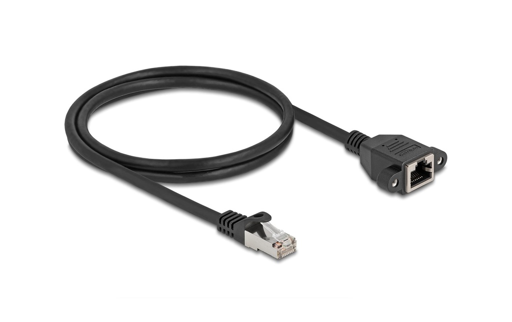 Delock Câble patch Câble de rallonge Cat 6A, S/FTP, 1 m, Noir