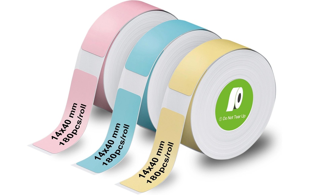 Olympia Set de 3 LabelRolls Noir sur Bleu; Jaune; Rose