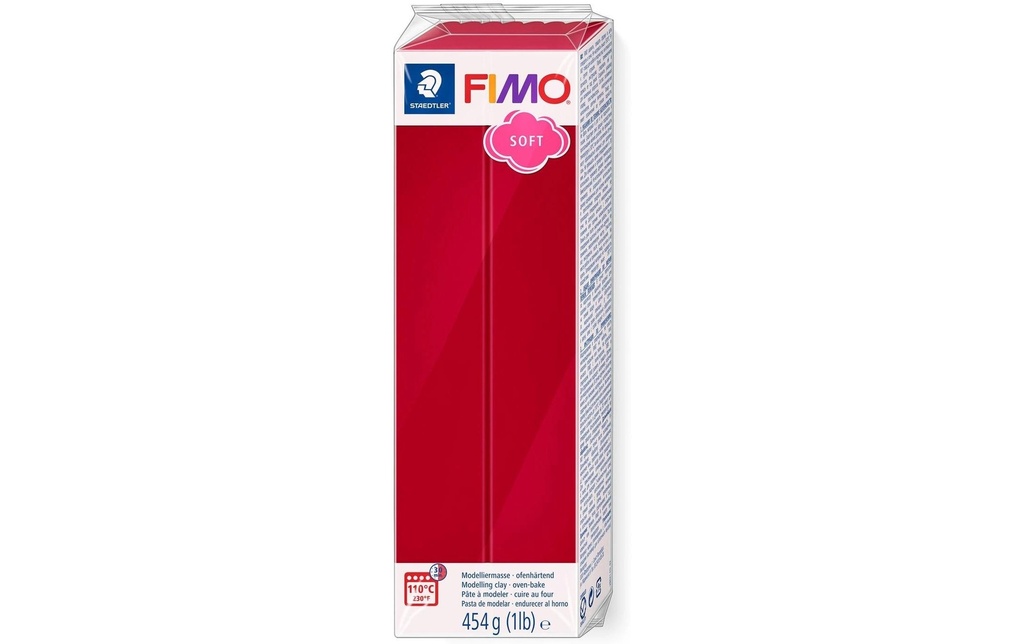 FIMO FIMOsoft bloc grand rouge ceri (454 pces)