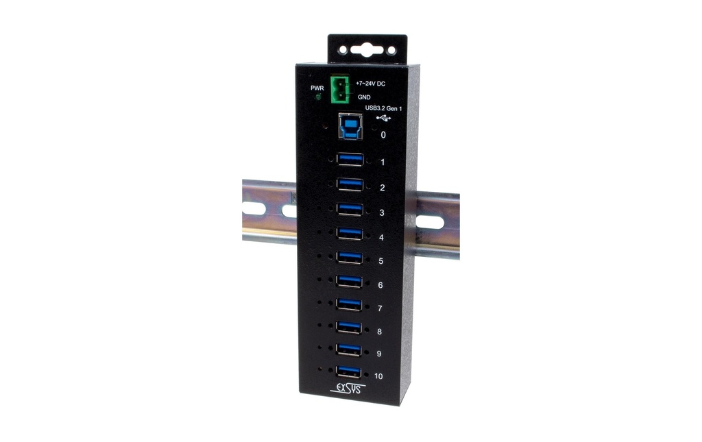 Exsys Hub USB Hub USB 3.2 Gen 1 géré et partageable 10 ports