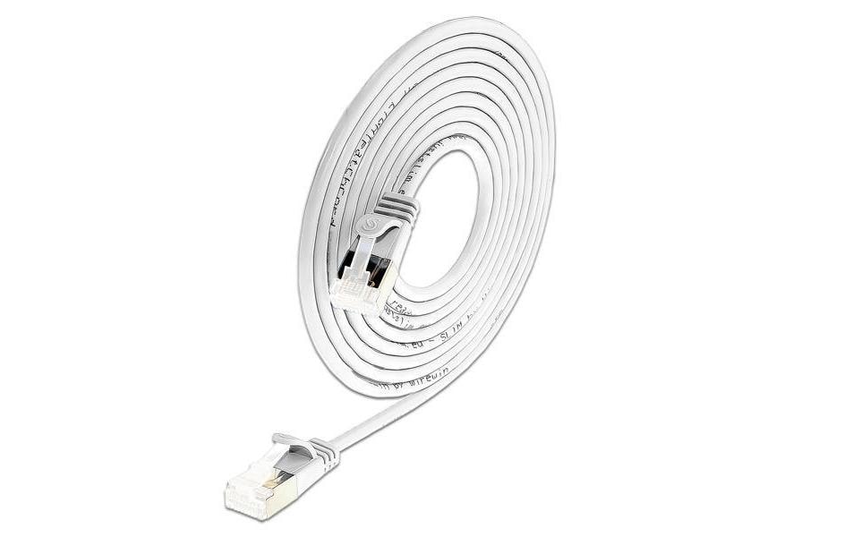 SLIM Câble patch slim RJ-45 - RJ-45, Cat 6A, U/FTP, 3 m, Blanc