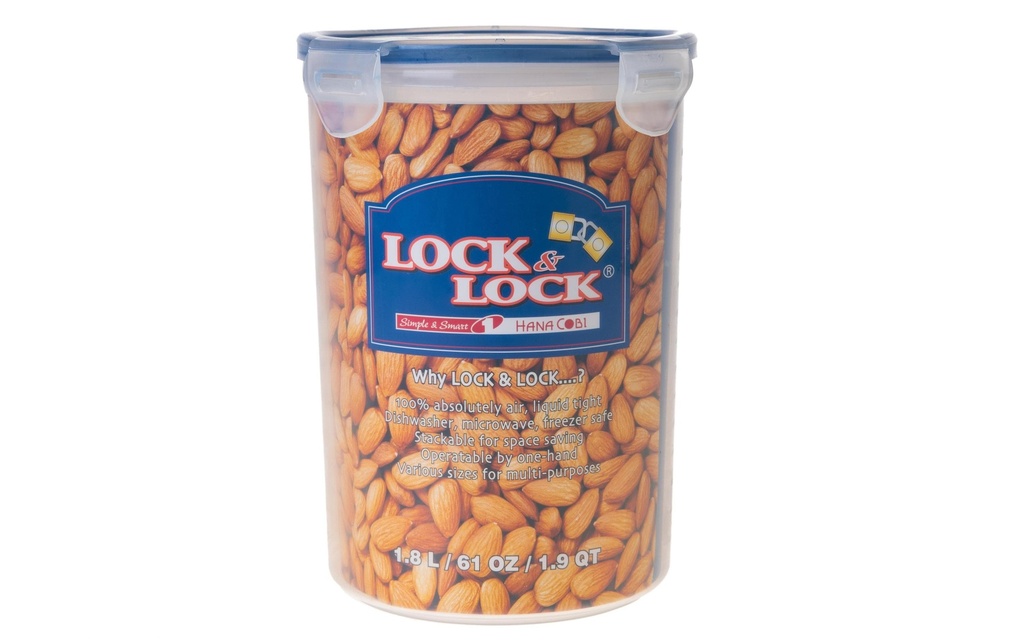 Lock & Lock Boîte à provisions 1.8 l, Transparent