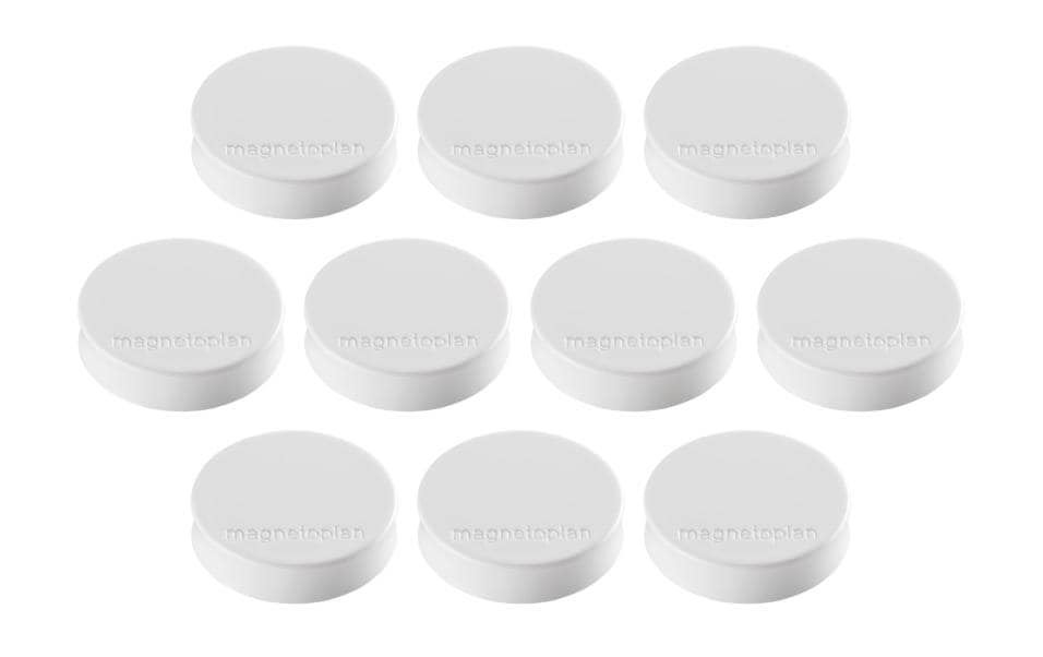 Magnetoplan Aimant Ergo Medium Ø 3 cm Blanc, 10 Pièce/s