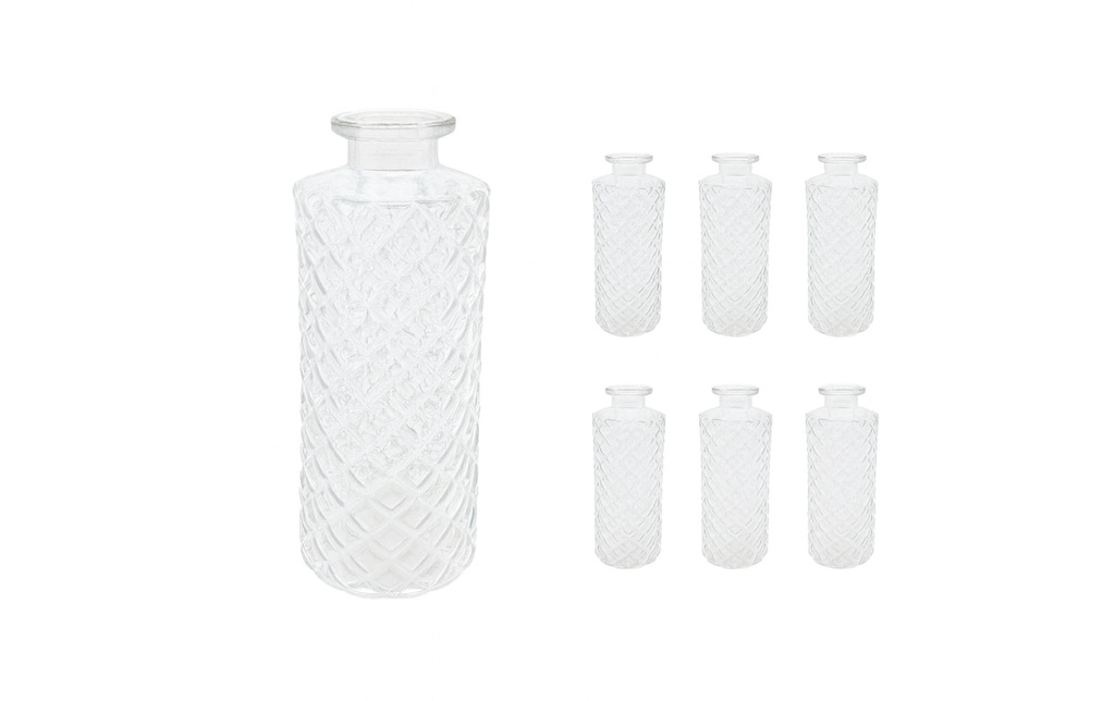 relaxdays Vase Lot de 6 Transparents 13 x 5 cm
