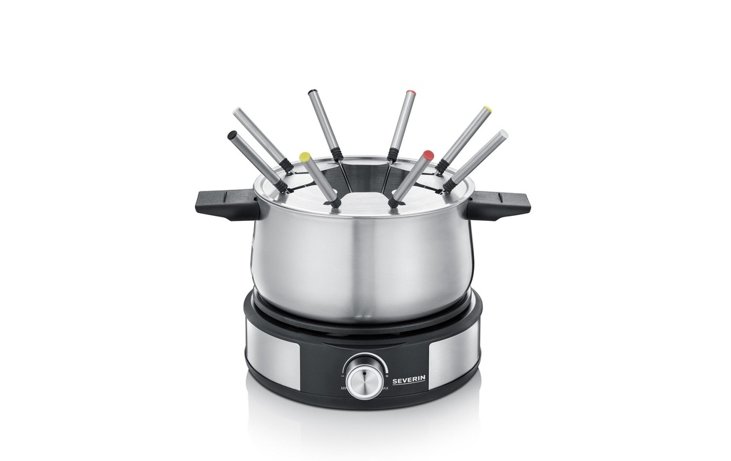 Severin Service à fondue tout-en-un 11 Pièce/s, Noir/Argenté