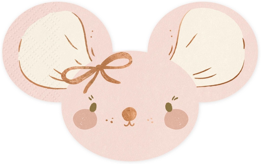 Partydeco Serviettes en papier Souris 16 x 10 cm, 20 Pièce/s