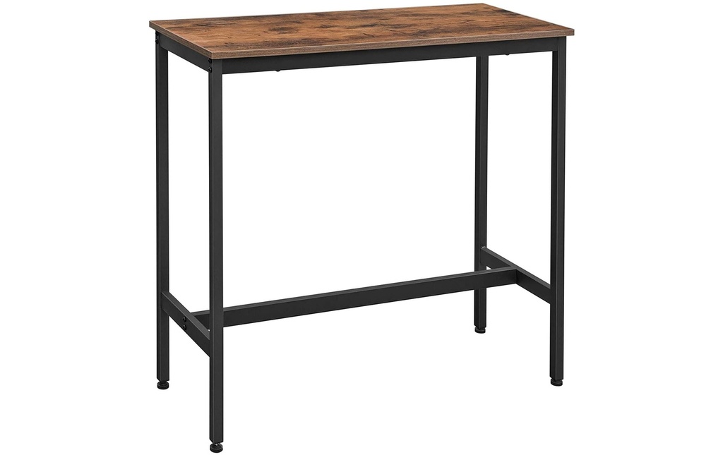 VASAGLE Table de bar avec structure métallique 100 x 90 cm, Noir/Brun
