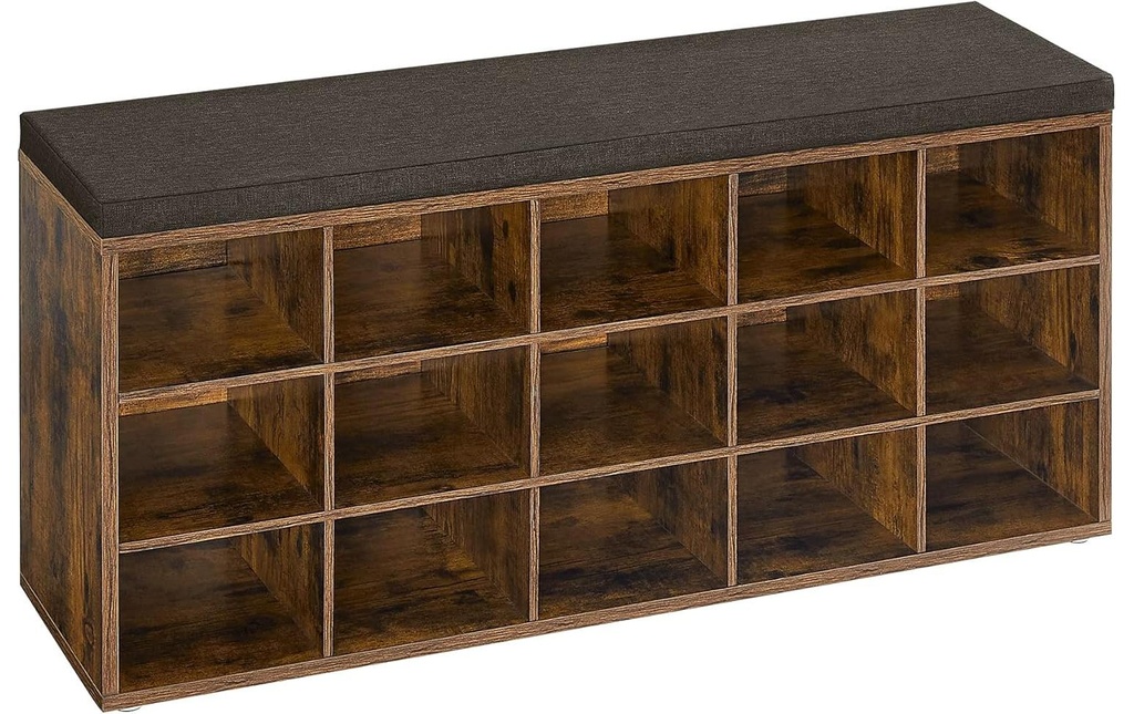 VASAGLE Armoire à chaussures Industriel 105 x 48 cm, Brun