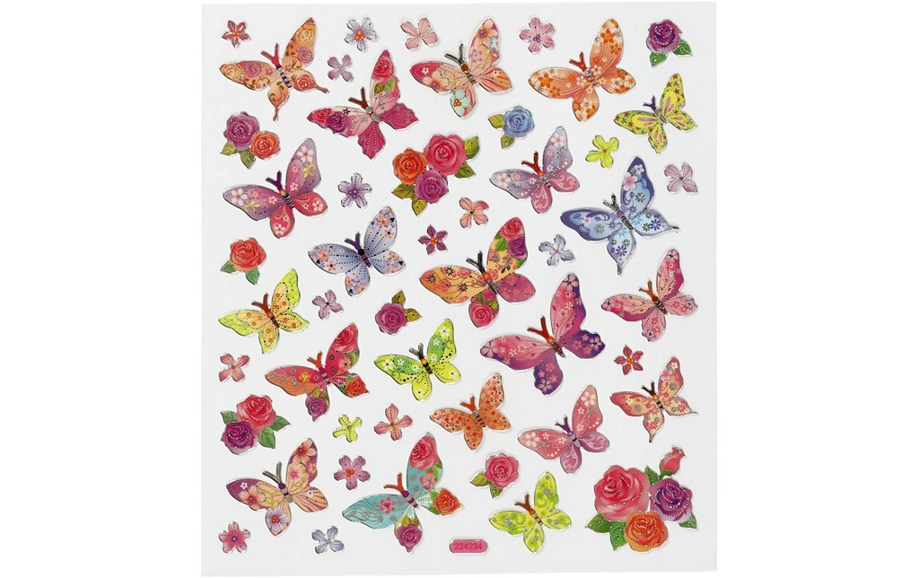 Creativ Company Autocollant à motif Papillons 1 feuille