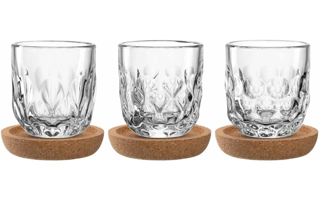 LEONARDO Verre à cappuccino Gocce avec soucoupe 60 ml, Transparent