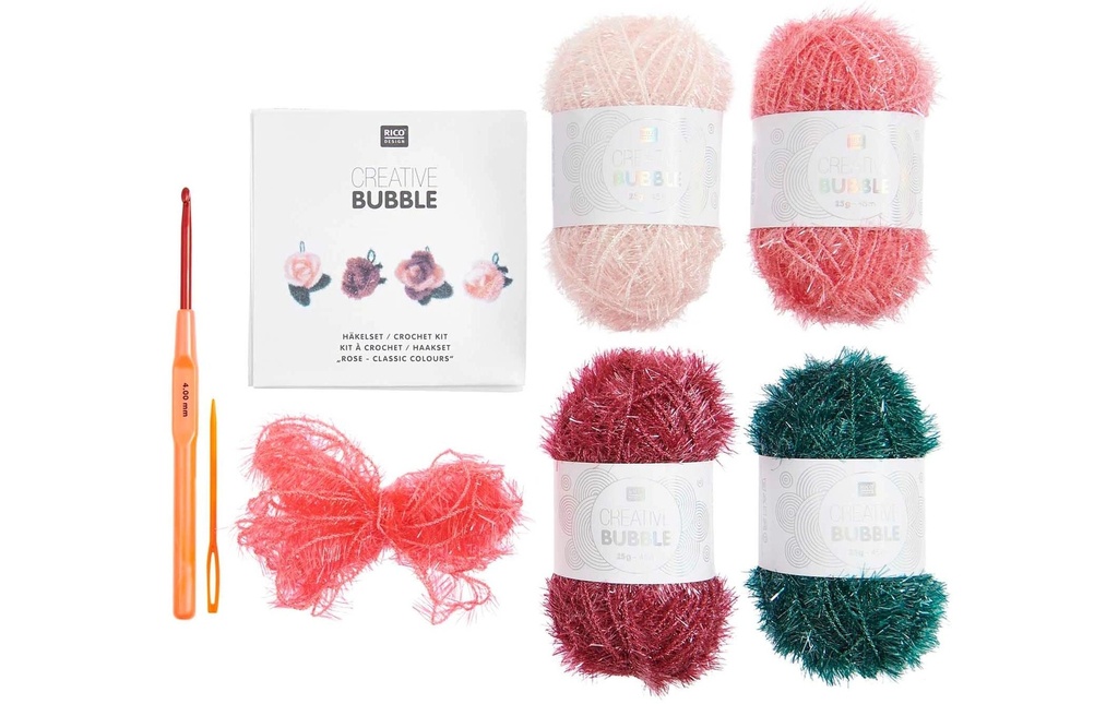 Rico Design Kit de crochet Bubble 6 pièces, rose