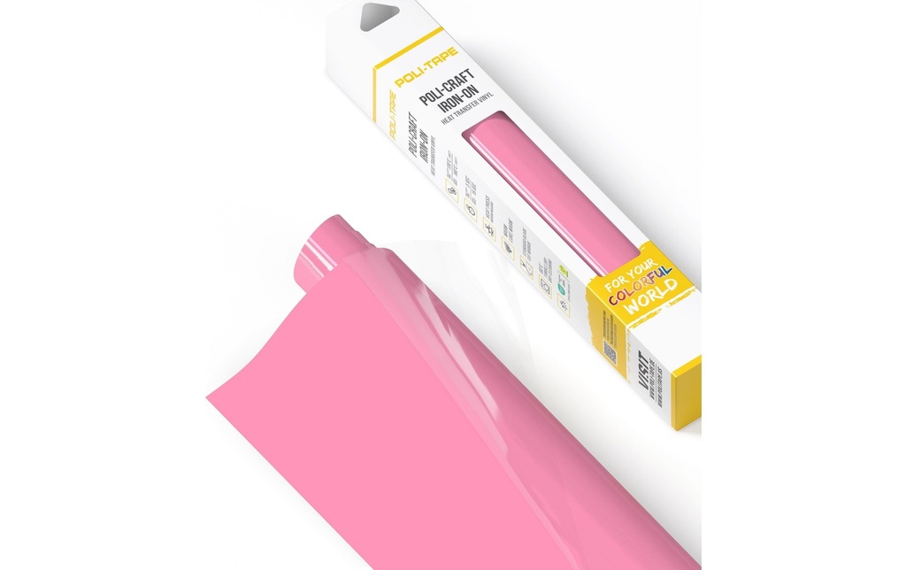 Poli-Tape Film thermocollant Poli-Flex turbo, 30.5 x 122 cm, rose bébé