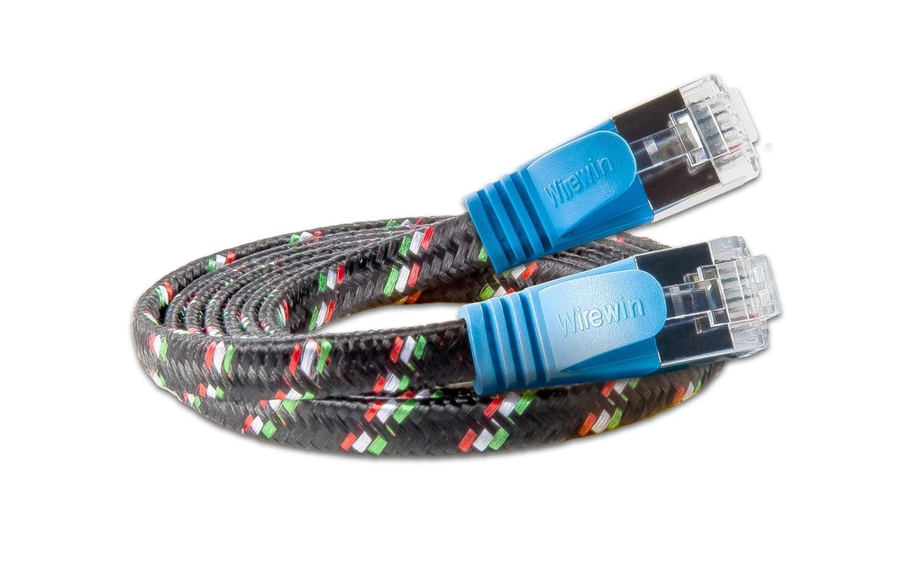 SLIM Câble patch slim RJ-45 - RJ-45, Cat 6, STP, 1 m, Bleu