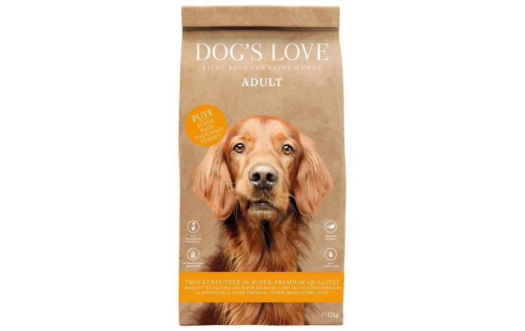 Dog's Love Alimentation sèche Adulte, Dinde, 12 kg