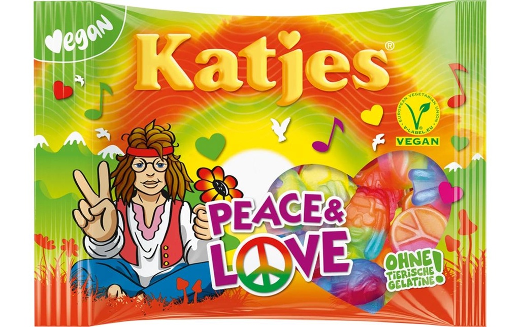 Katjes Bonbons gommeux Peace & Love 175 g