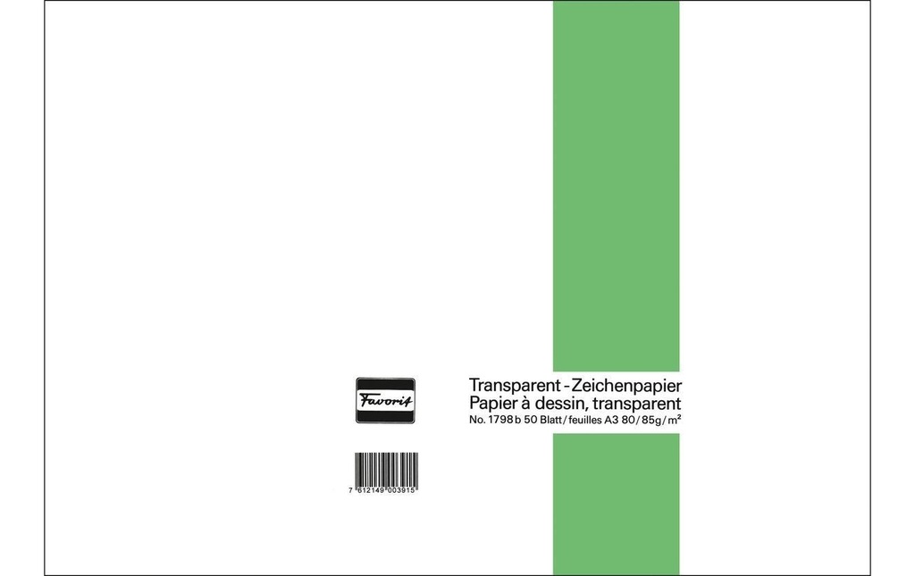FAVORIT Bloc transparent A4 85g 50fl (50 pces)