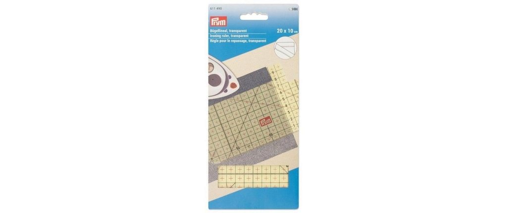 Prym Règle à repasser 20 x 10 cm, Transparent