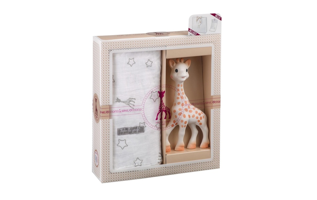 Sophie la girafe Coffret cadeau Figurine et chiffon de gaze