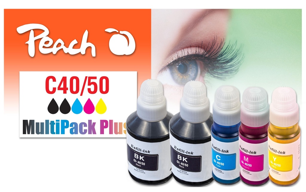Peach Encre Canon  CISS GI-40/50 Multi-Pack+ C, M, Y, BK