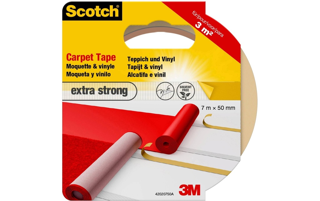 Scotch Scotch ruban adhésif pour tapis, extra strong 50 mm x 7 m, Blanc