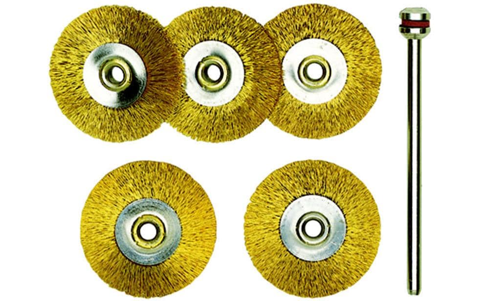 Proxxon Brosse à polir 22 mm Laiton, en forme de roue, 2 parties
