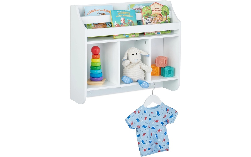 relaxdays Étagère pour enfants avec 5 compartiments Blanc