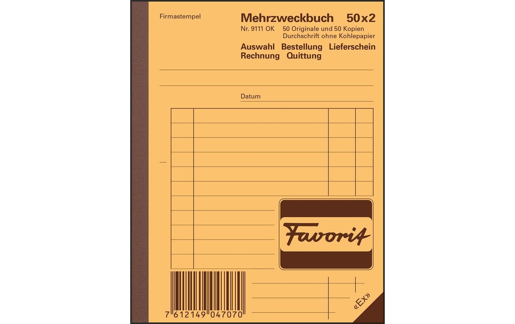 FAVORIT Livre usage multip. A6 50x2 OK (50 pces)