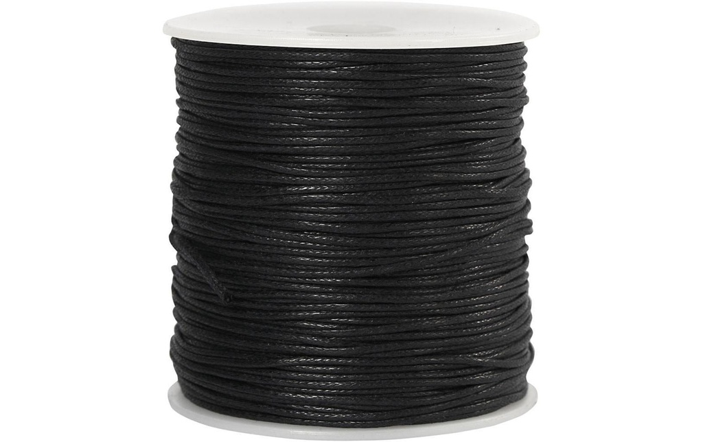 Creativ Company Cordon en coton 1 mm Noir, 100 m