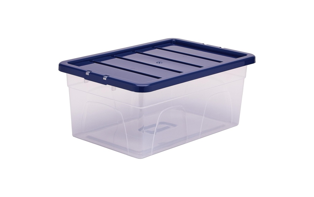 Fellowes Boîte de rangement Bankers Box ProStore 38 l Bleu/Transparent