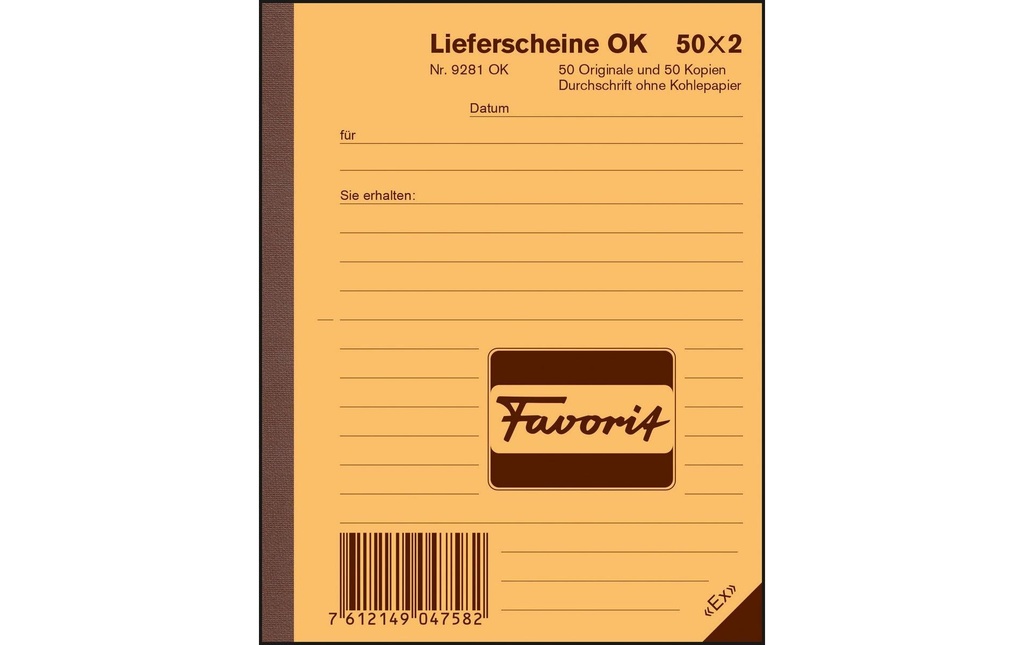 FAVORIT Bull.de livraison A6 50x2 OK (50 pces)