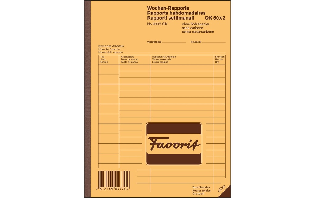 FAVORIT Rapport hebdomadai. A5 50x2 OK (50 pces)