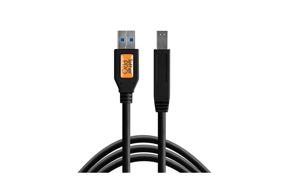 Tether Tools Câble TetherPro USB 3.0 vers mâle B, 4.6 mètres Noir