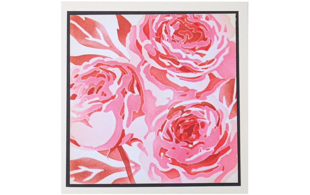 Sizzix Set de tampons Pochoir Pivoines Lot de 4