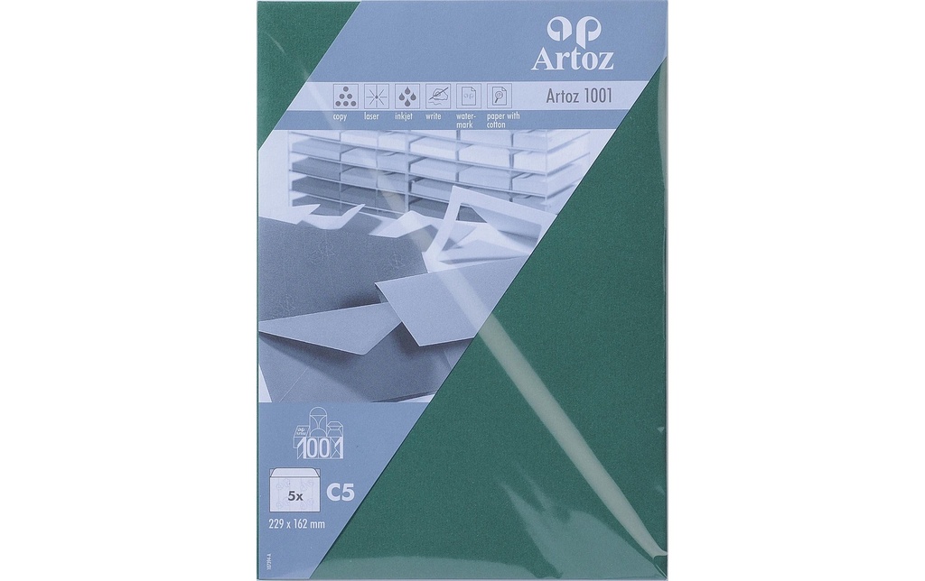 Artoz Enveloppe 1001, C5, 5 Pièce/s, Racinggreen