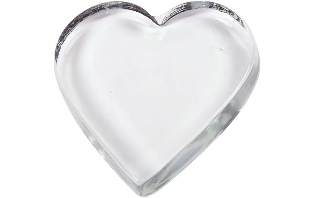 Creativ Company Cœur en verre 10 x 9 cm, 1 Pièce/s
