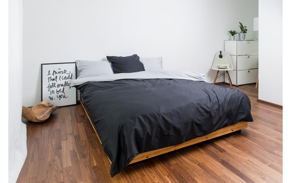 Nobilium Housse de duvet Mia 160 x 210 cm, Argent/Anthracite