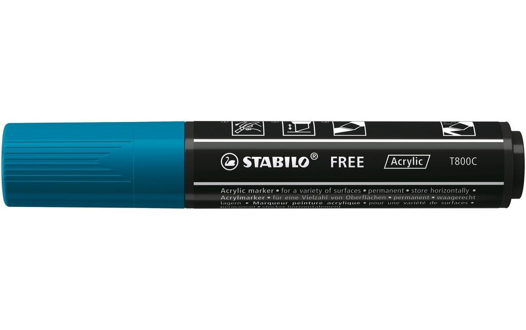 STABILO Marqueur acrylique Free Acrylic T800C Bleu-vert